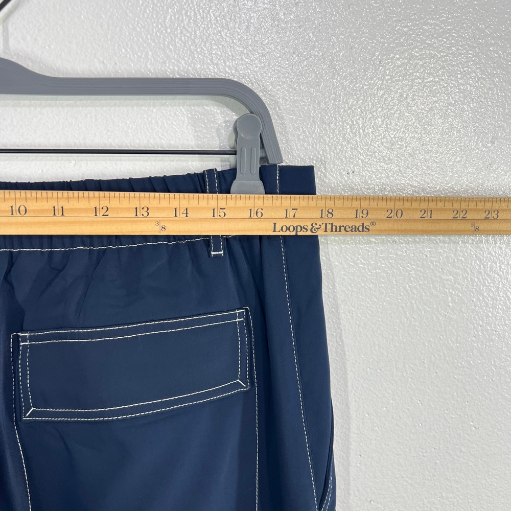 Madewell Pull On Utility Pants 12 Women Deep Indigo Minimal Casual Wide Leg - Picture 6 of 8